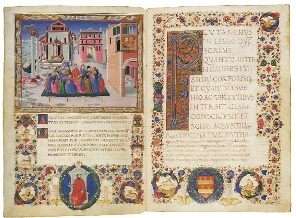 Codice miniato del XV sec. - Noctes Acticae di Aulo Gellio Biblioteca Ambrosiana